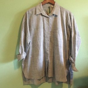 Zara star embroidered button up